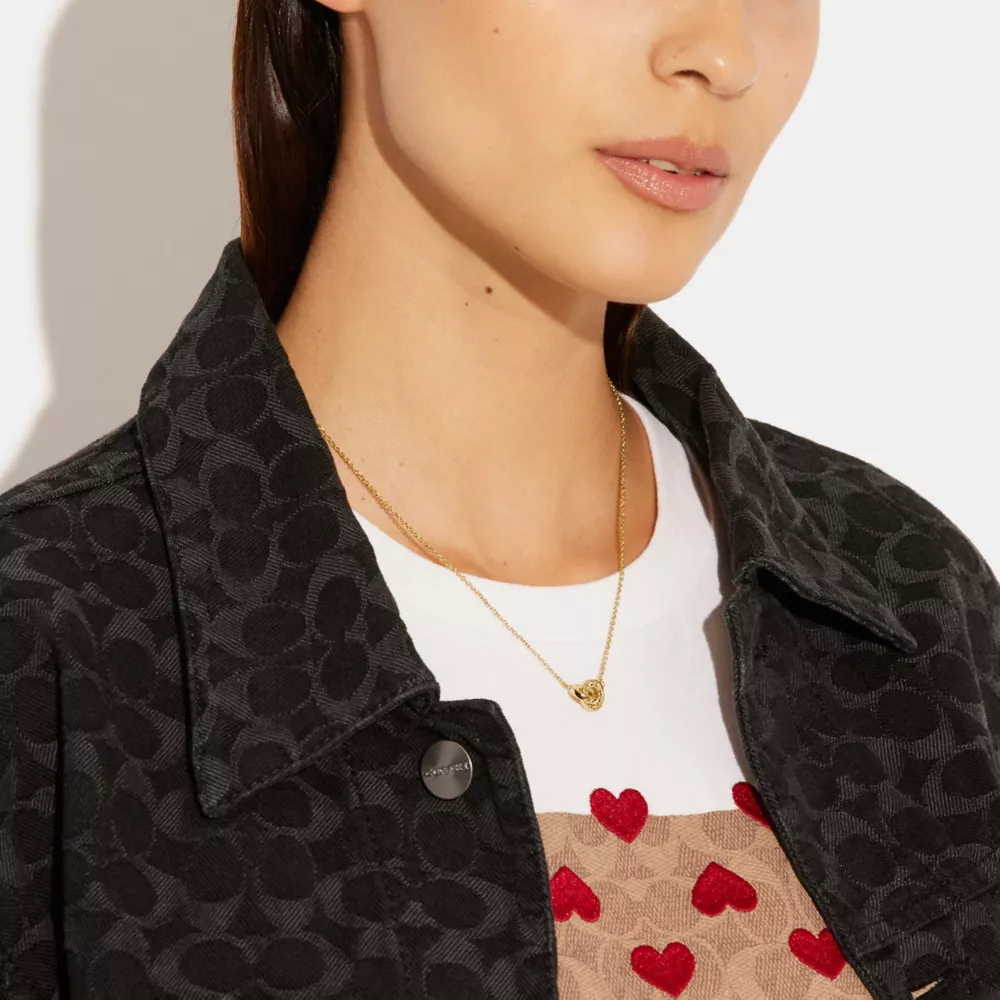 COAthtCH Interlocking Open Circle Pendant Necklace