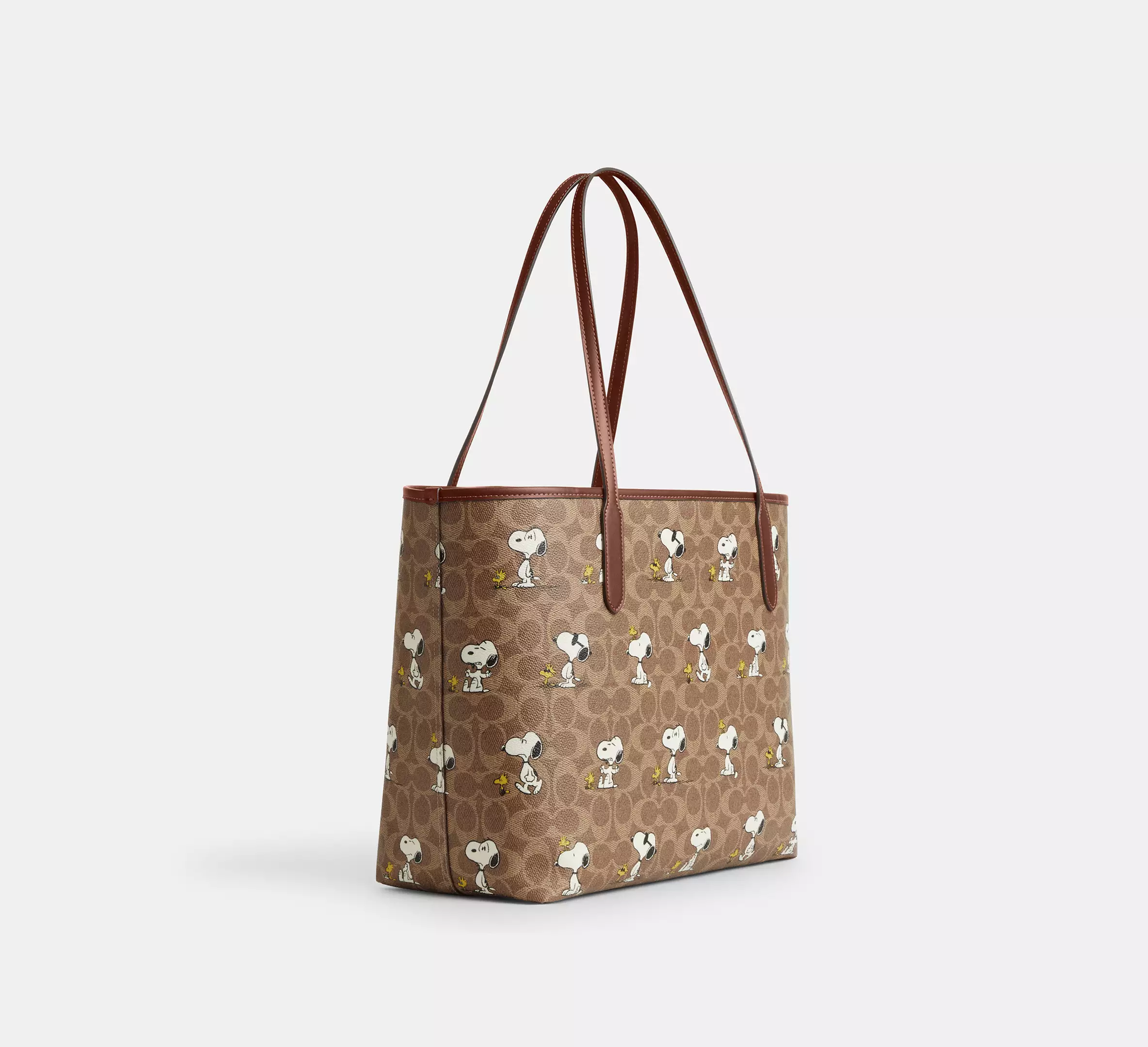 Peanuts City Tote Bag in Signature Canvas with Snoopy Print