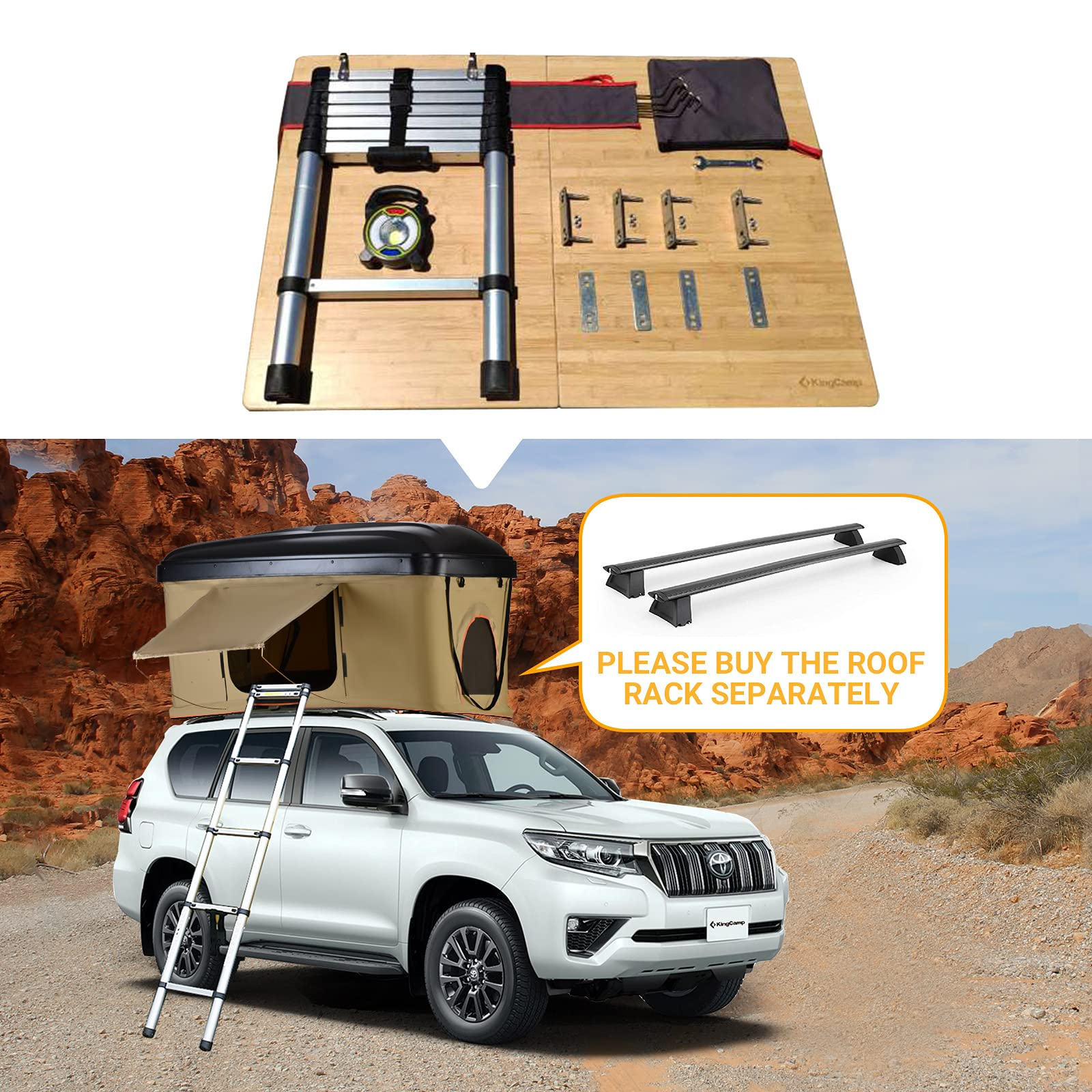 Rooftop Tent Hard Shell Tent for SUV Travel Pop-up Installation