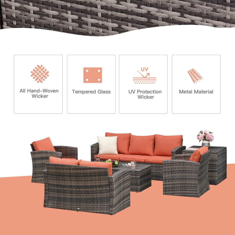 6 PCS Patio Furniture Sets