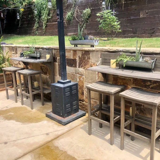 Bushnell Bar Set with Solid Wood Outer Material