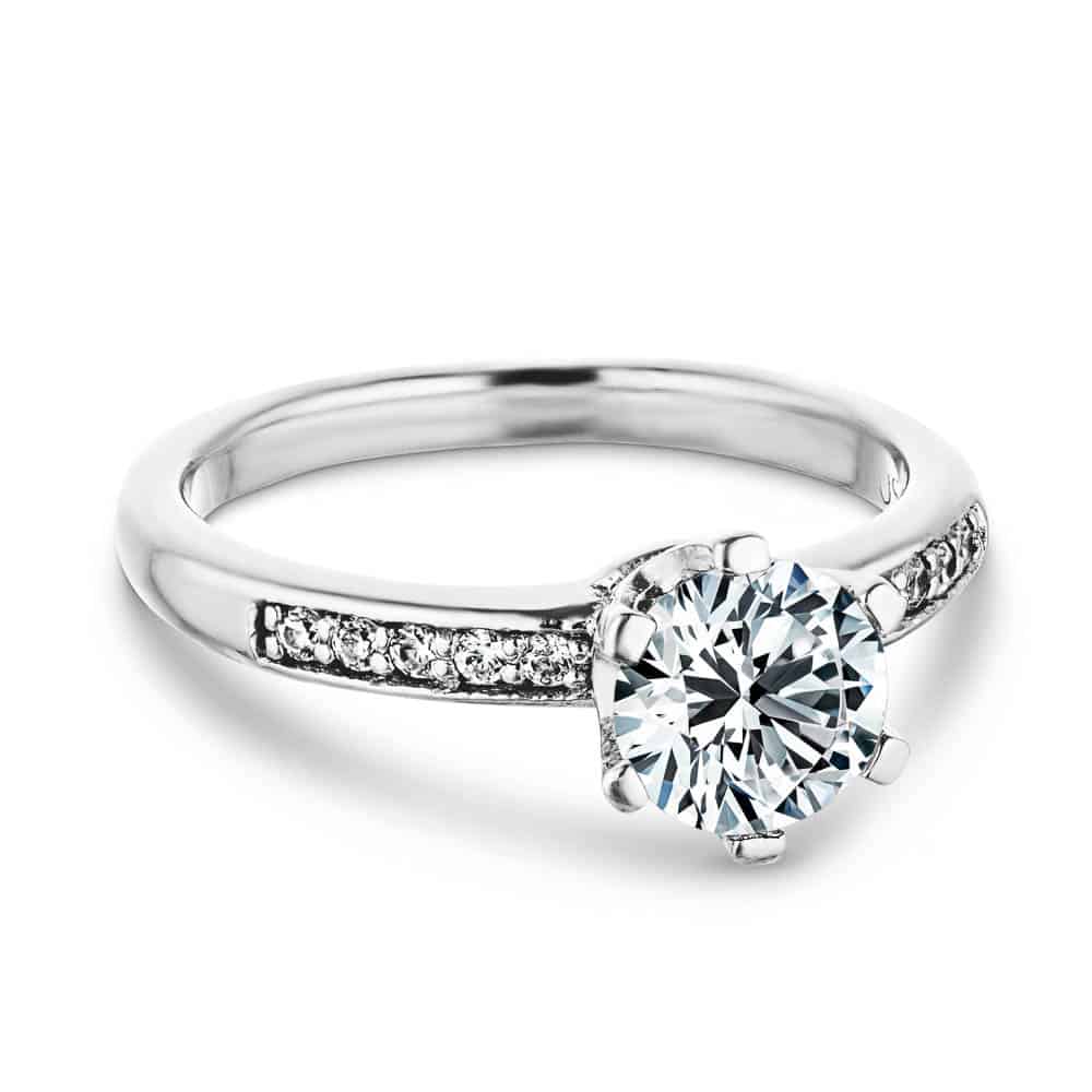 Carmen Round Lab Grown Diamond ChannelSide Stone Engagement Ring