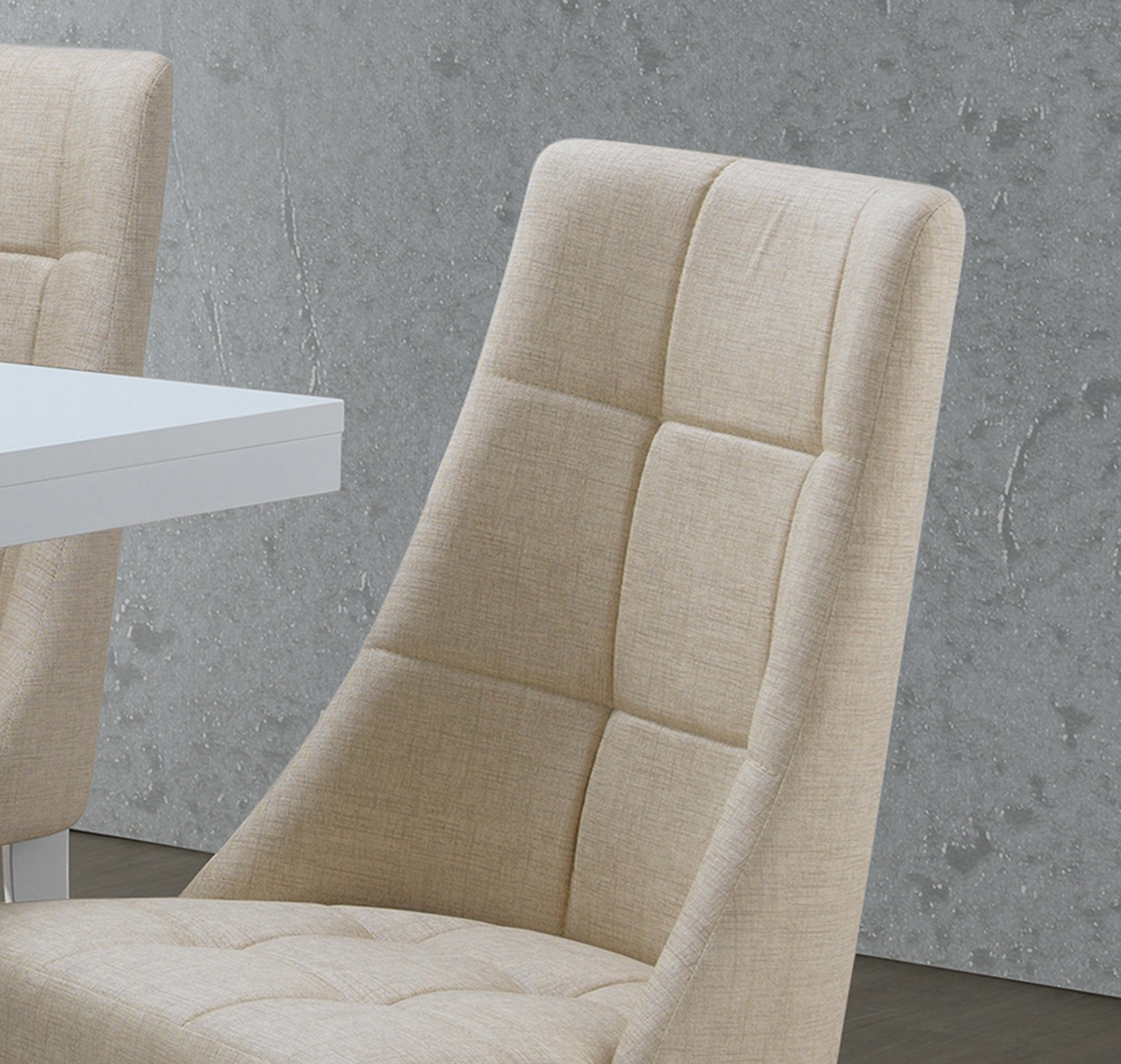 Milan 7 Piece White Modern Rectangle Dinette Dining Room Table