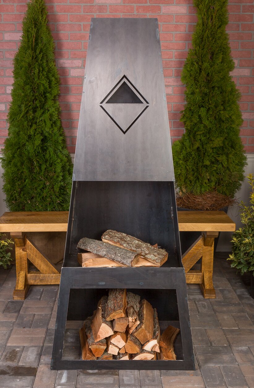 Dillonvale 66'' H Steel Wood Burning Fireplace