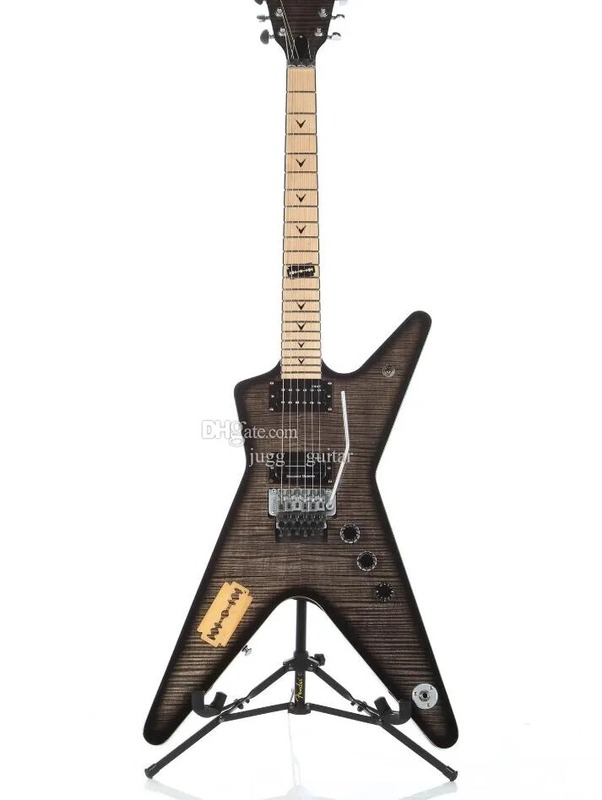 Limited Edition Translucent Black Flame Dimebag Darrell Roots Electric Guitar