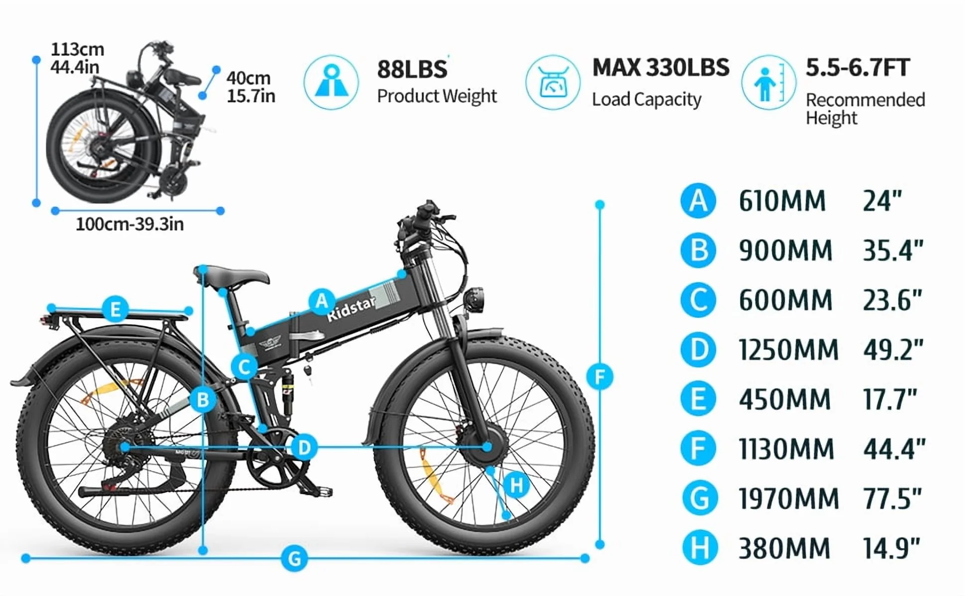 26in Dual Motor Electric Mountain Bike, 3000W Peak, 48V 23Ah