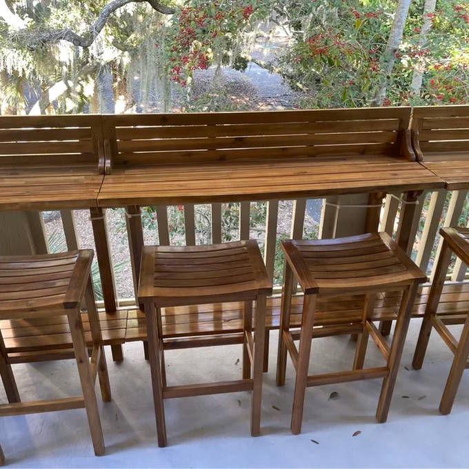 Bushnell Bar Set with Solid Wood Outer Material