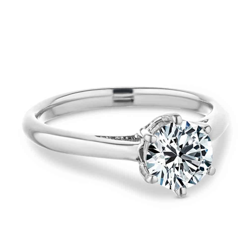 Lynn Round Lab Grown Diamond Six Prong Solitaire Engagement Ring
