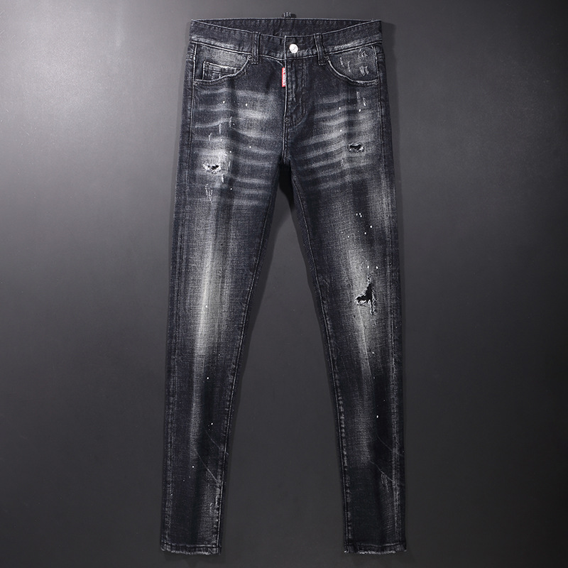 DSQUARED2 Skater Distressed Black Wash Jeans - Black Grey