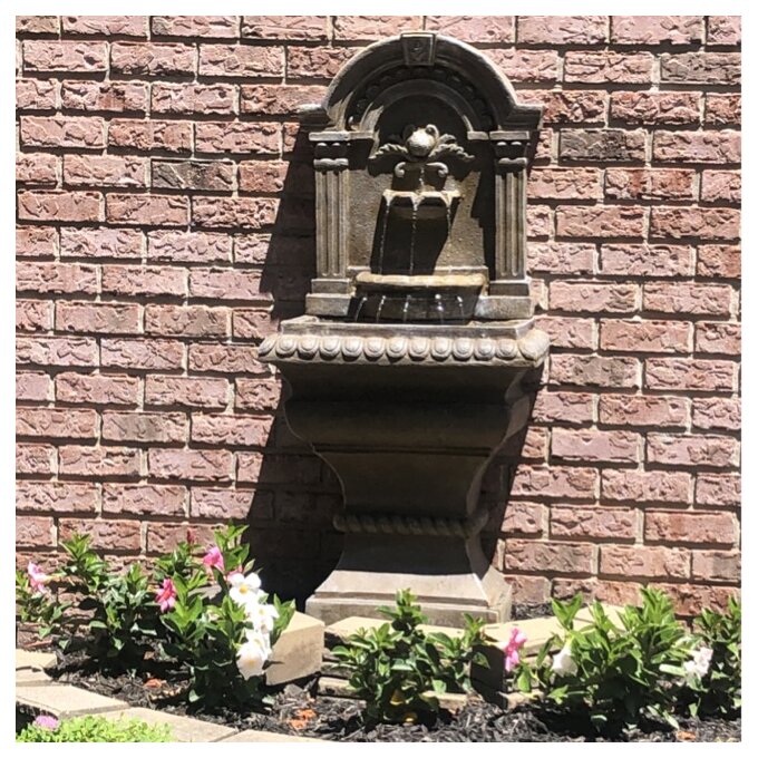 Royal Lions Head Mediterranean 3 Tiered Wall Water Fountain 51