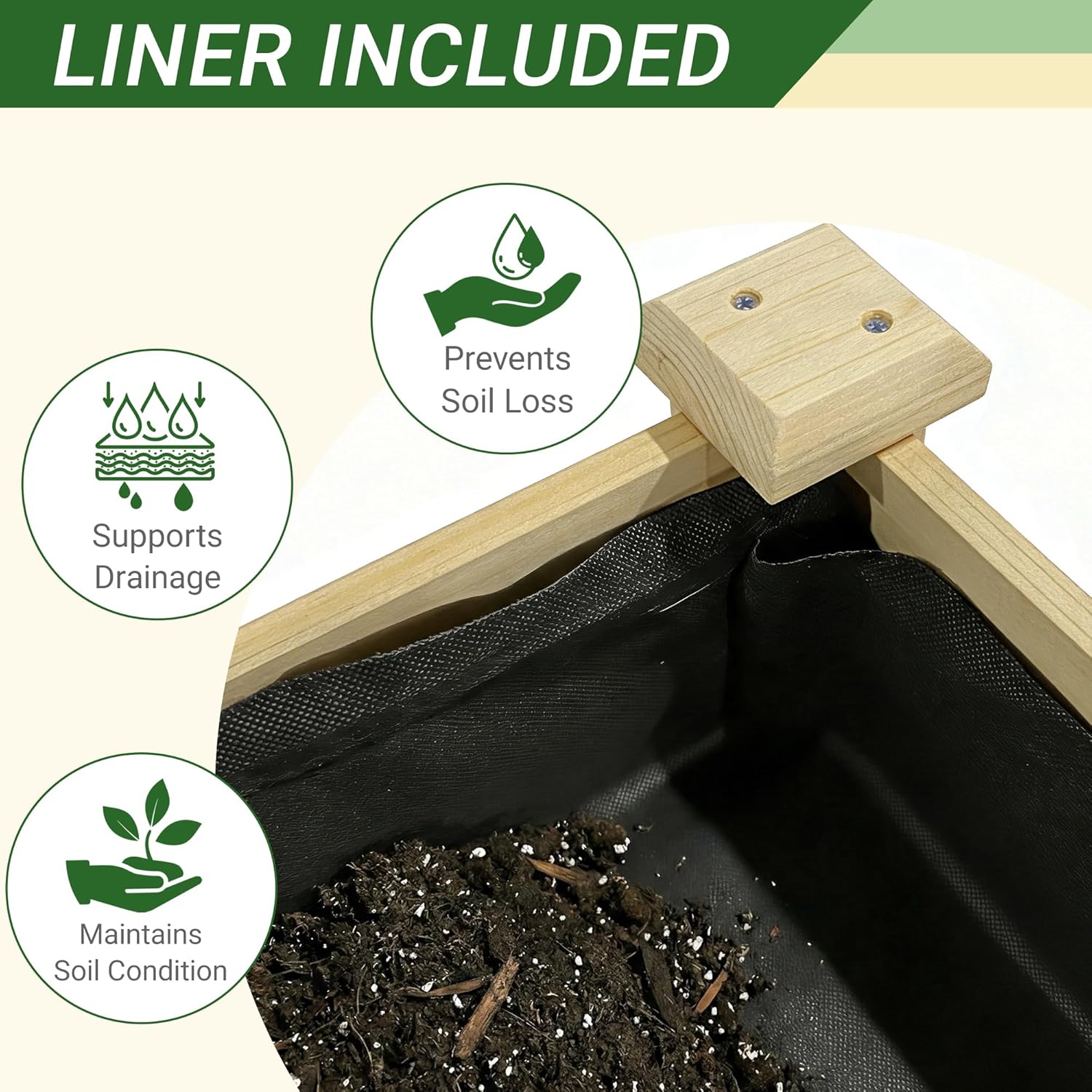 QIHAI Outdoor Wood Raised Garden Bed,Storage Shelf, Elevated Reinforced Large Planter Box for Vegetable Flower Backyard Patio Gardening Balcony,48x23x31.1-inch