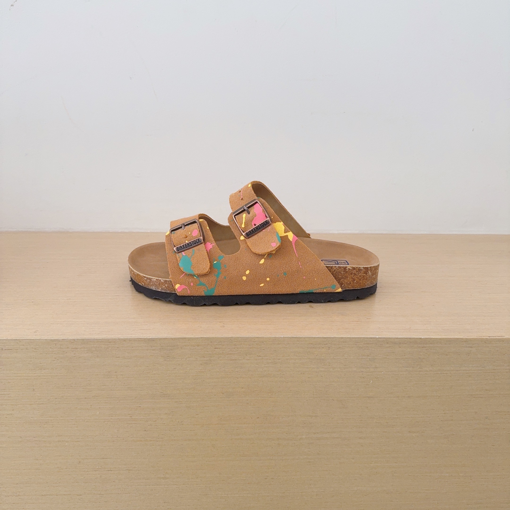 Splatter Graffiti Birken-Style Two-Strap Sandals