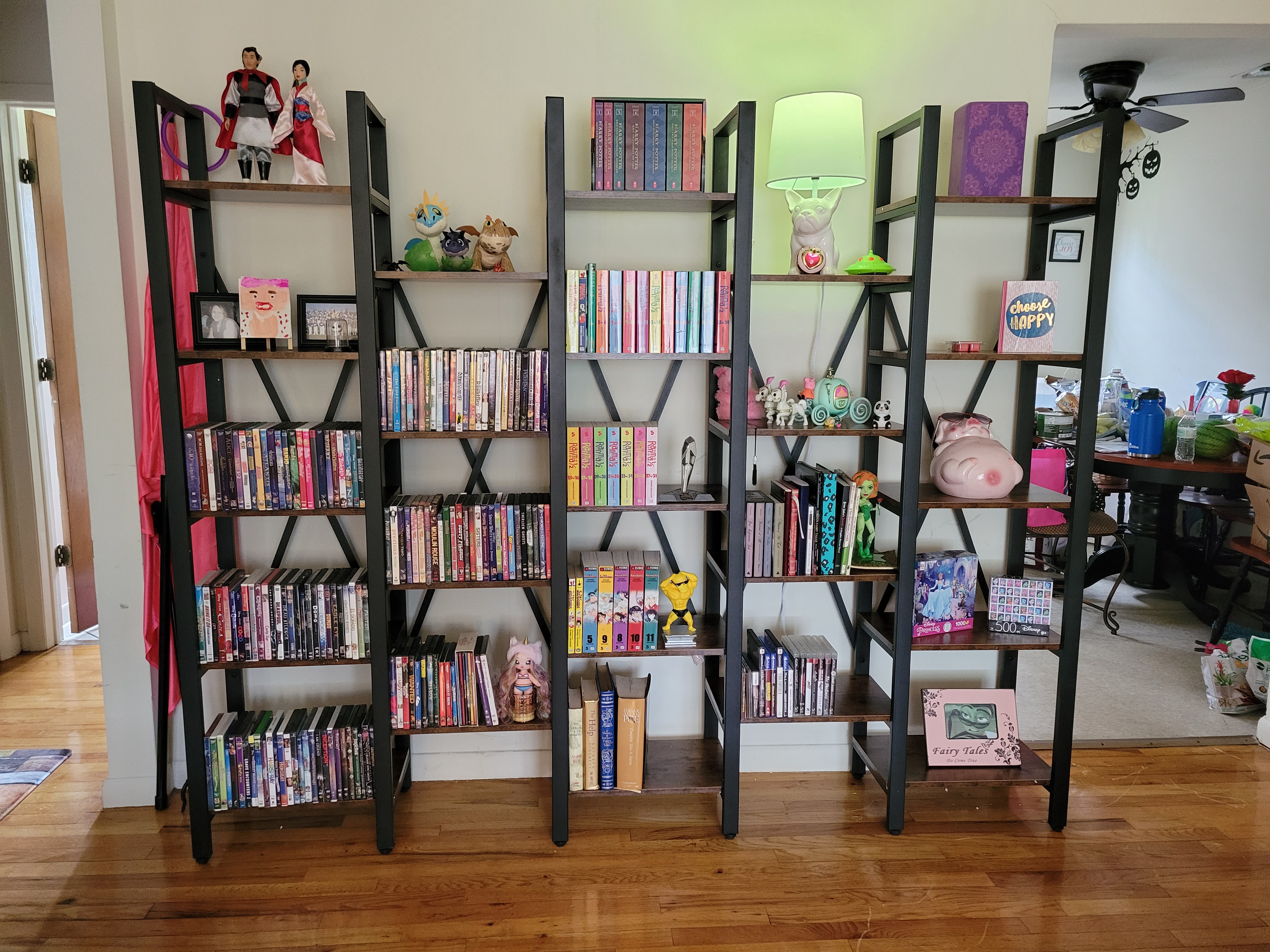 Rustic Super Wide 86 Inch 5 Tier Bookcase with 23 Shelves
