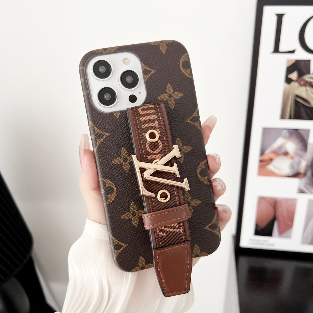 Louis Vuitton Classic Monogram Wrist Strap Luxury Phone Case
