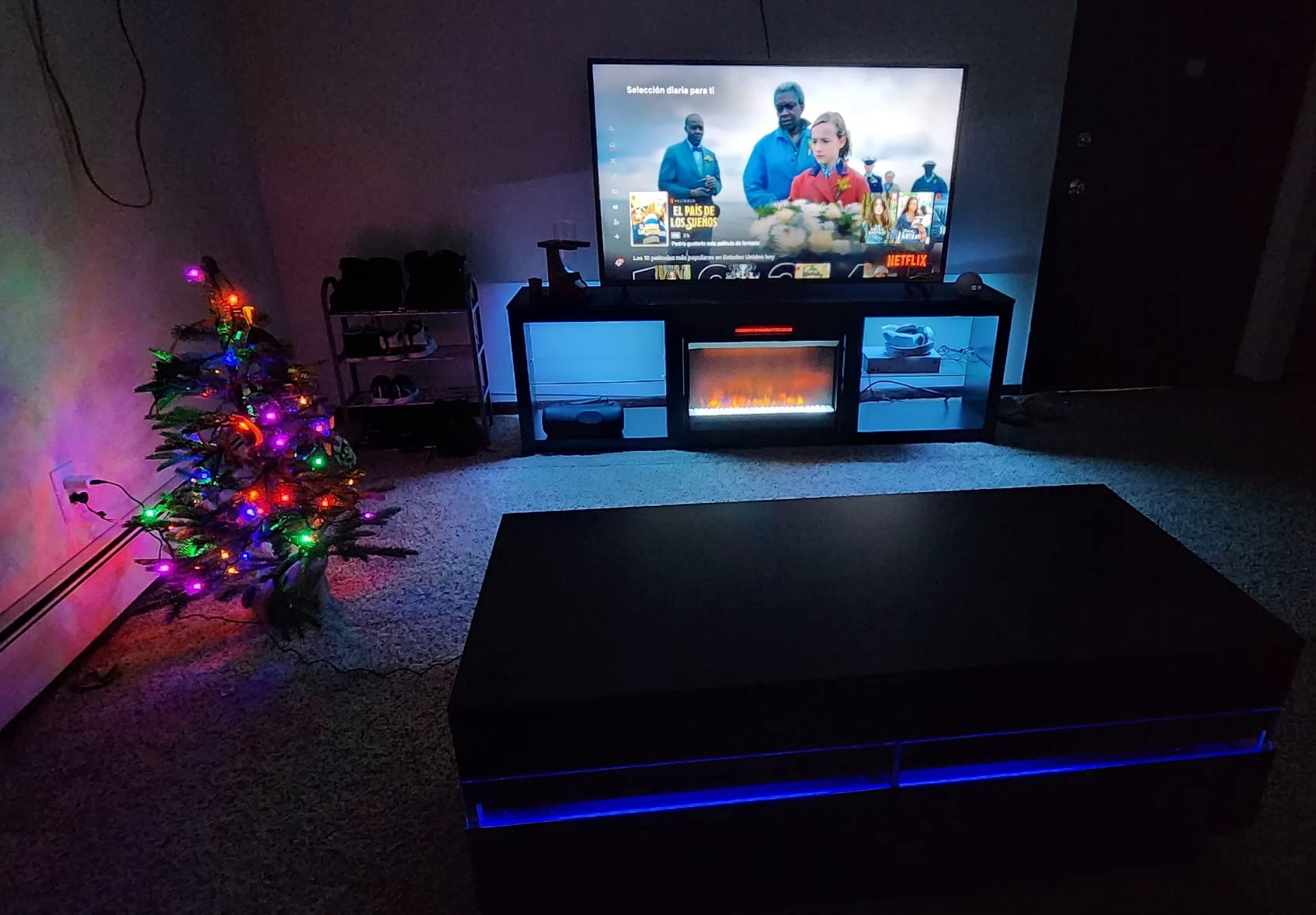 Fireplace TV Stand for 75 inch TV with 23 inch Electric Fireplace