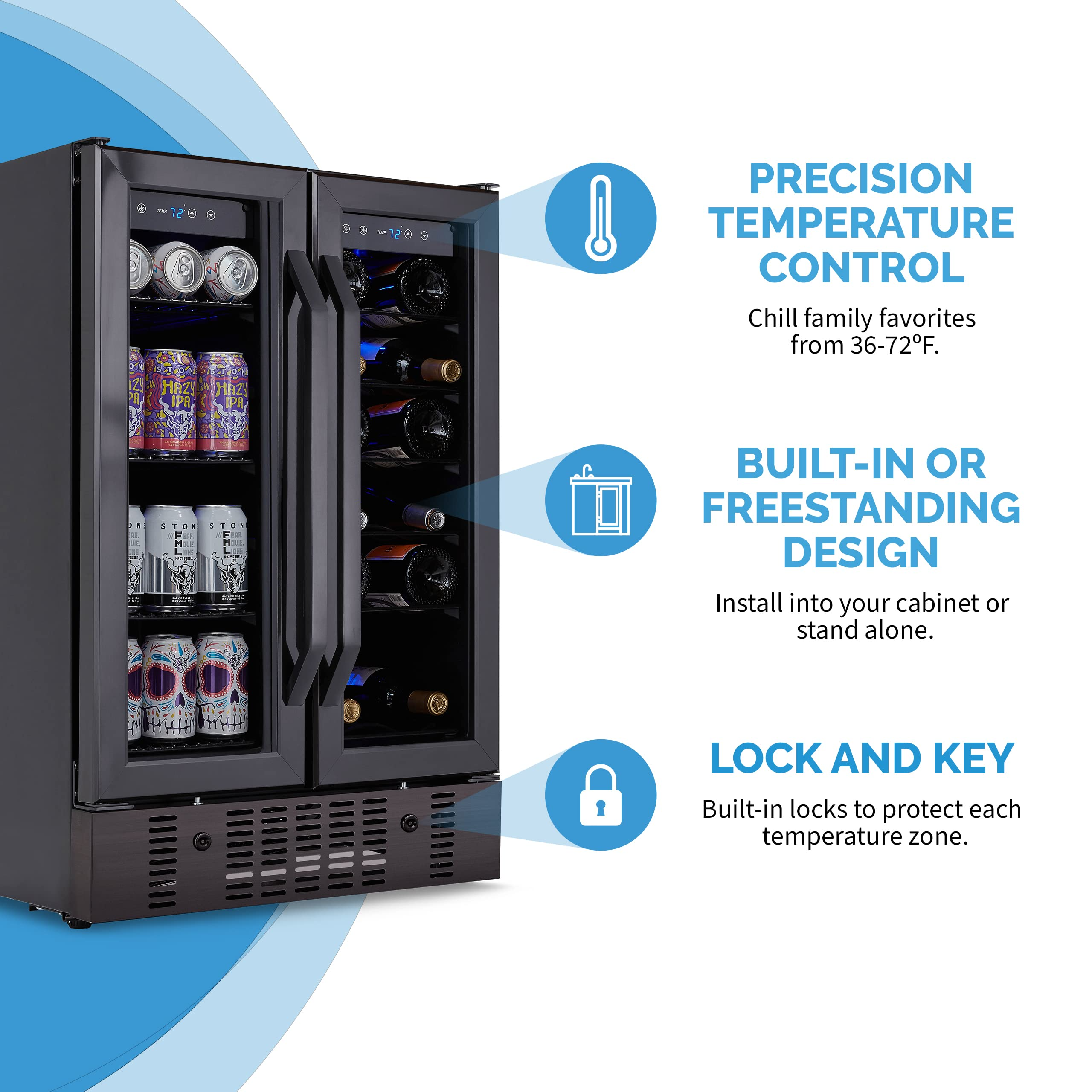 NewAir 24” Wine and Beverage Refrigerator and Cooler