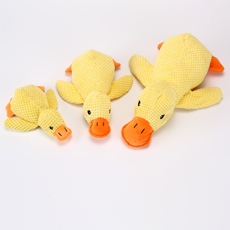 Dog toy plush sleeping duck, sound-making puppy toy, durable chew toy for dogs, little yellow duck pet toy