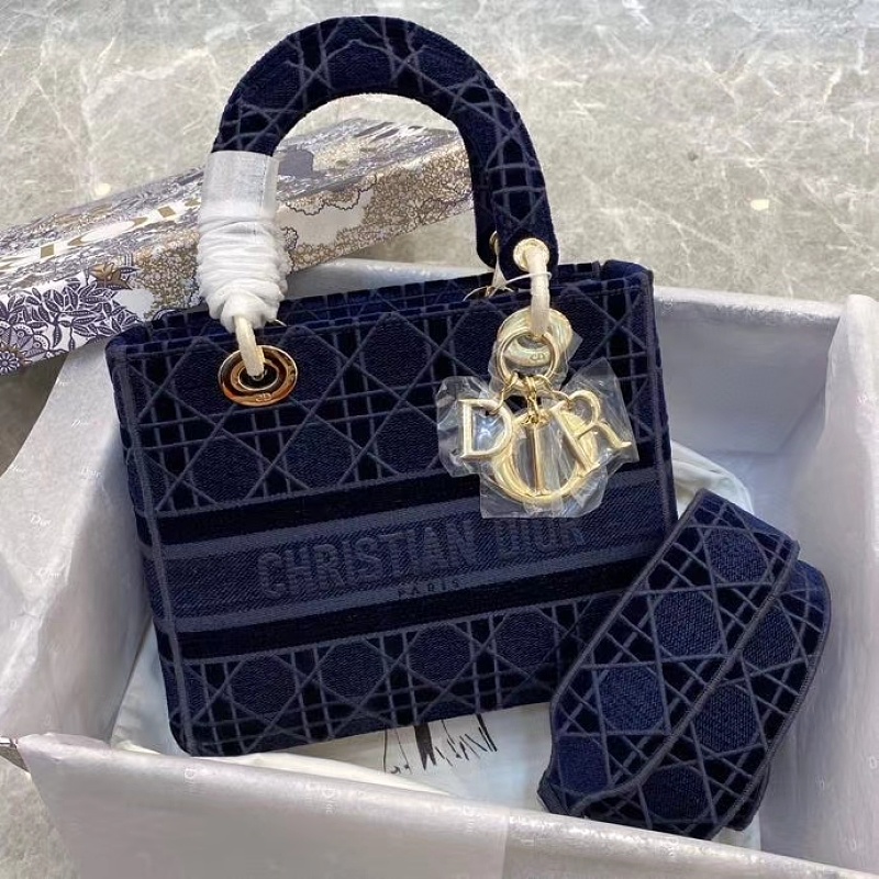Dior Lady Mini Navy Bag