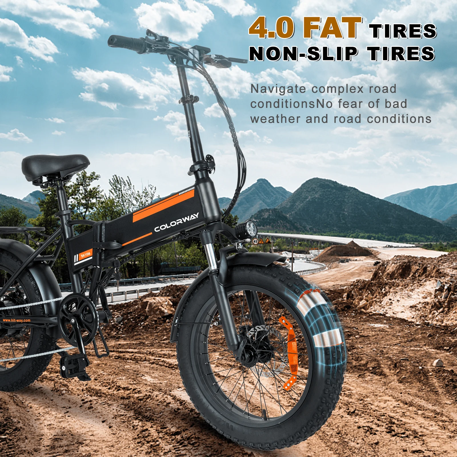 COLORWAY 20in Fat Tire Electric Bike, 750W, 36V 12Ah