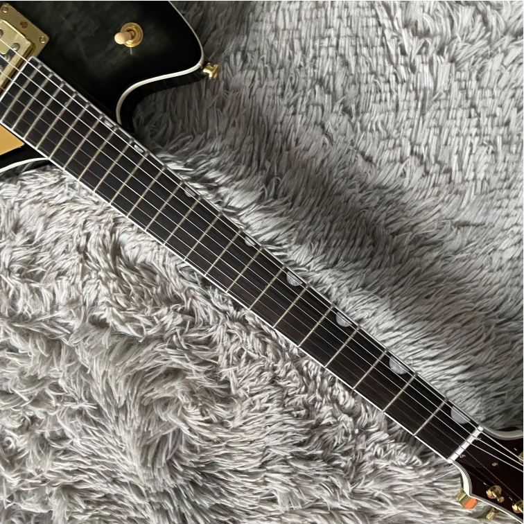 Thunderbird Black Quilted Maple HH Pickups Gold Hardware 6 strings New