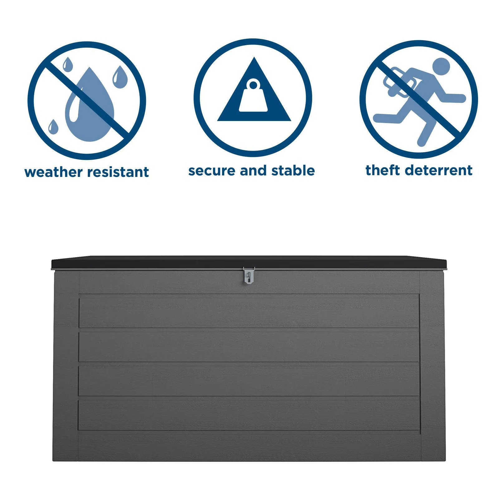 180 Gallon Water Resistant Plastic Lockable Deck Box