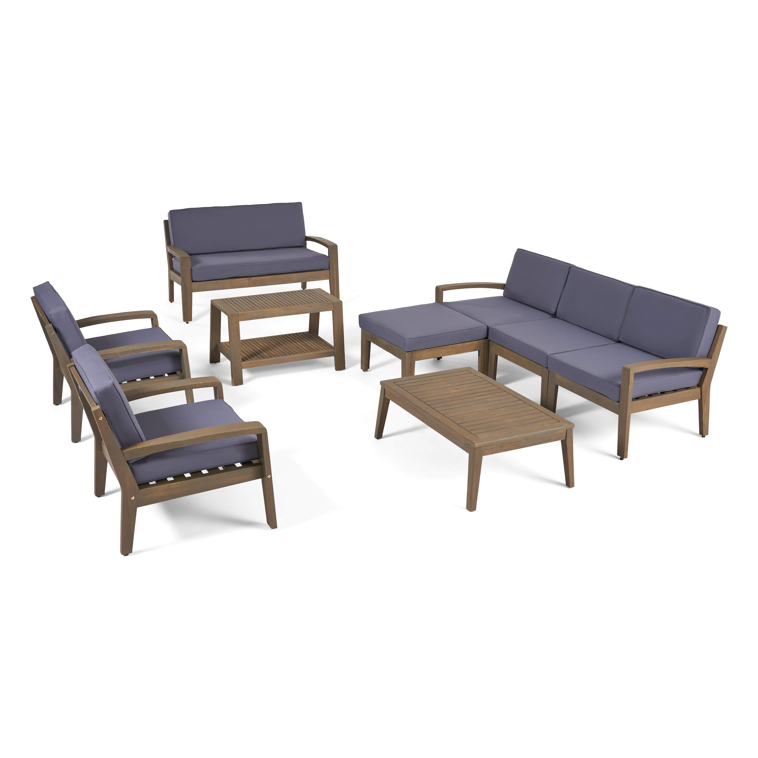 7-Seater Sectional Sofa Set for Patio with Loveseat