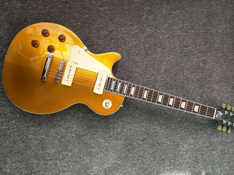 New Style P90 Pickup Gold Pattern Left Hand Guitar Electric Guitar High Quality