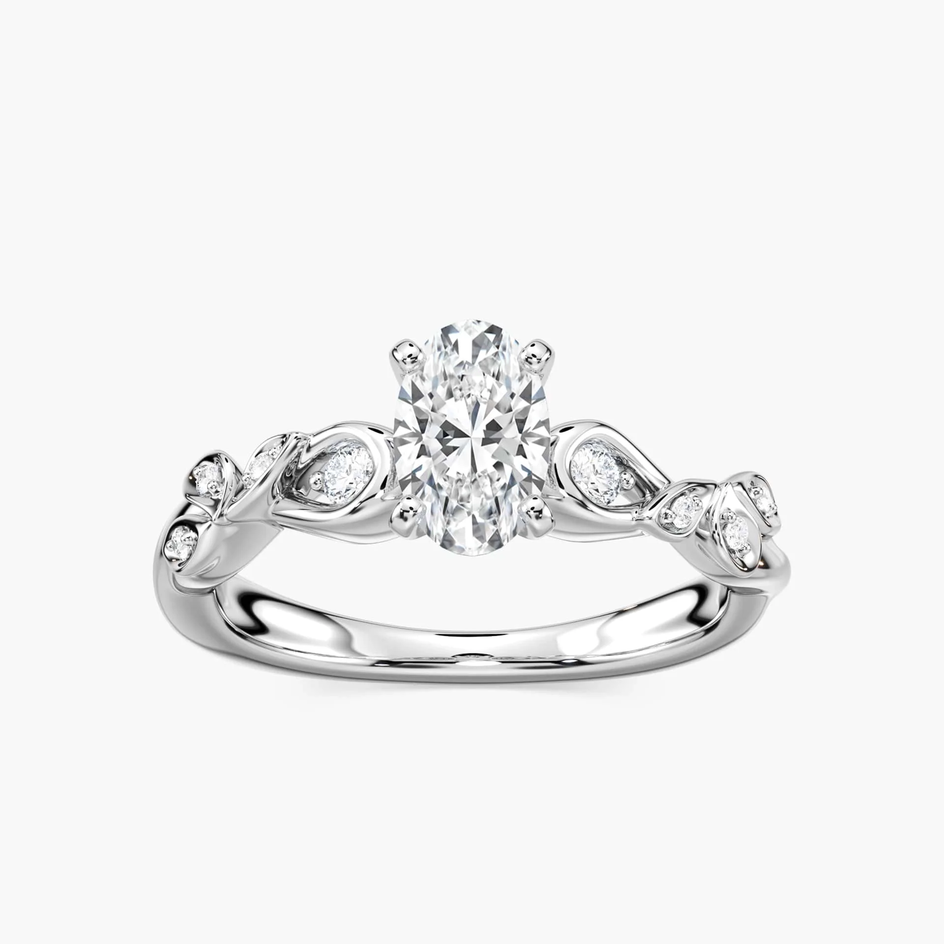 Eden Lab Grown Diamond Vine Side Stone Engagement Ring