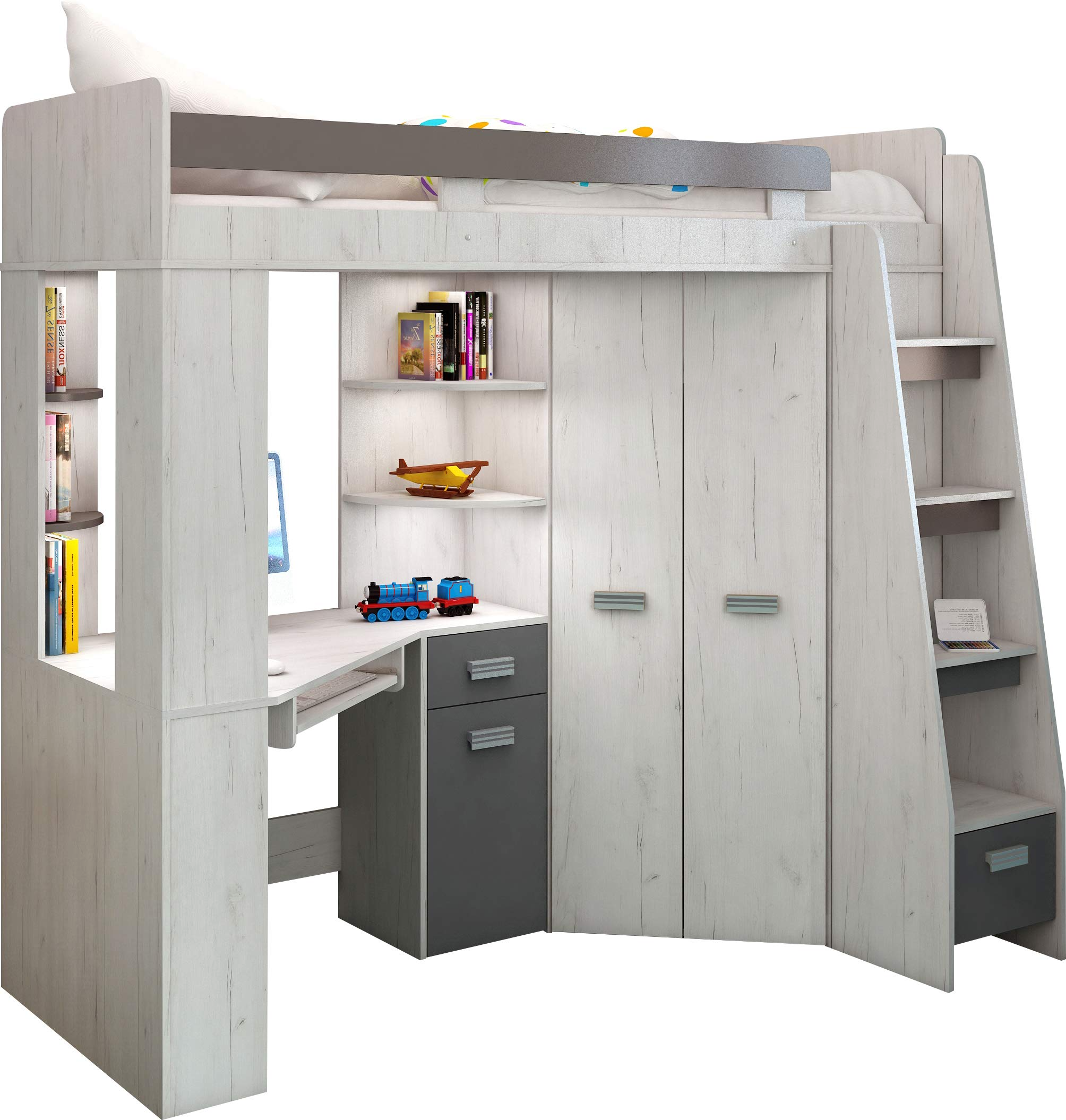 High Sleeper/Bunk Bed - All In 1 Right or Left Hand-side Stairs