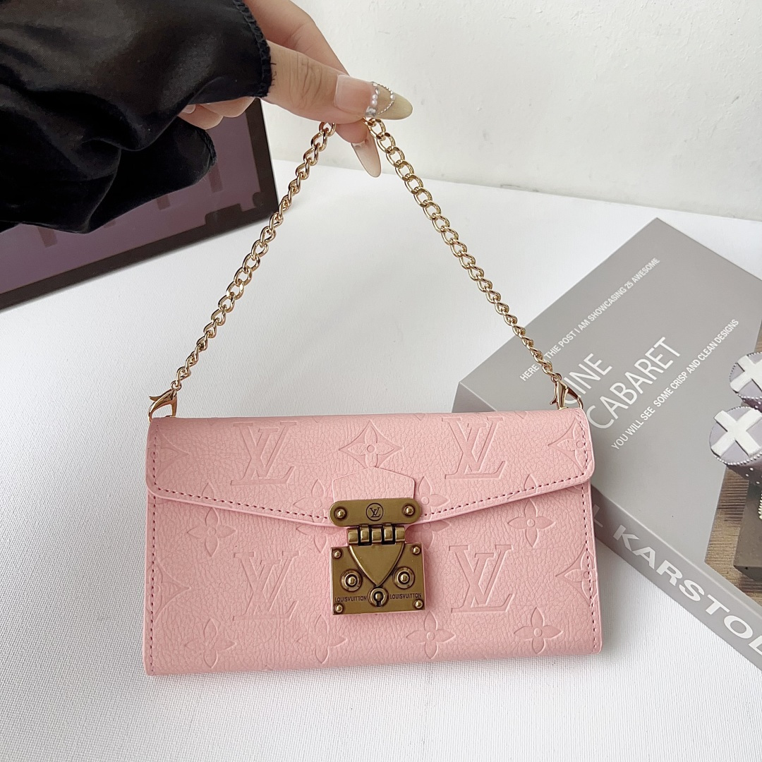 Louis Vuitton Embossed Monogram Wallet Crossbody Phone Bag