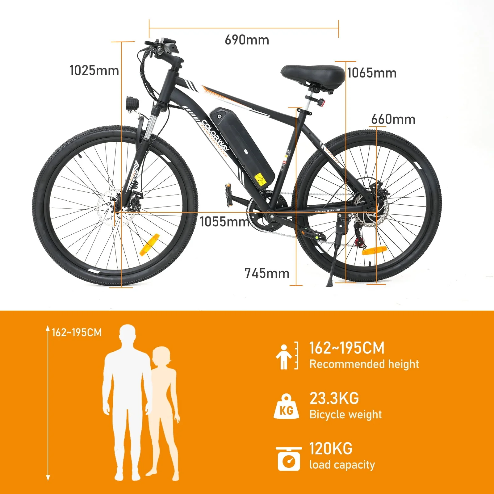 COLORWAY BK15M 26in Electric Bike, 500W, 36V 11.2Ah