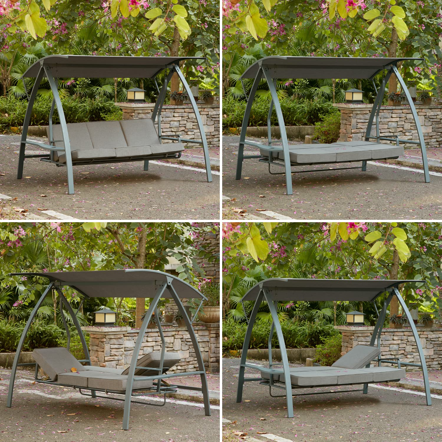 Patio Swinging Bench Chair 3-Seat Daybed Porch Swing Seater