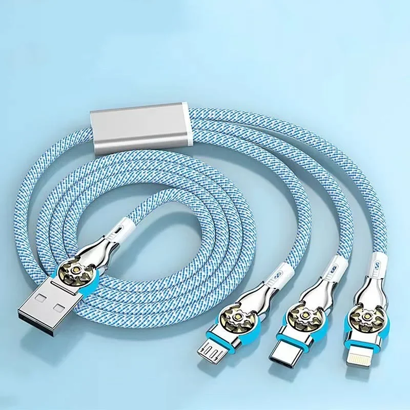 🔥Hot Sale 🔥Double elbow 180° rotating 3 in 1 charging cable
