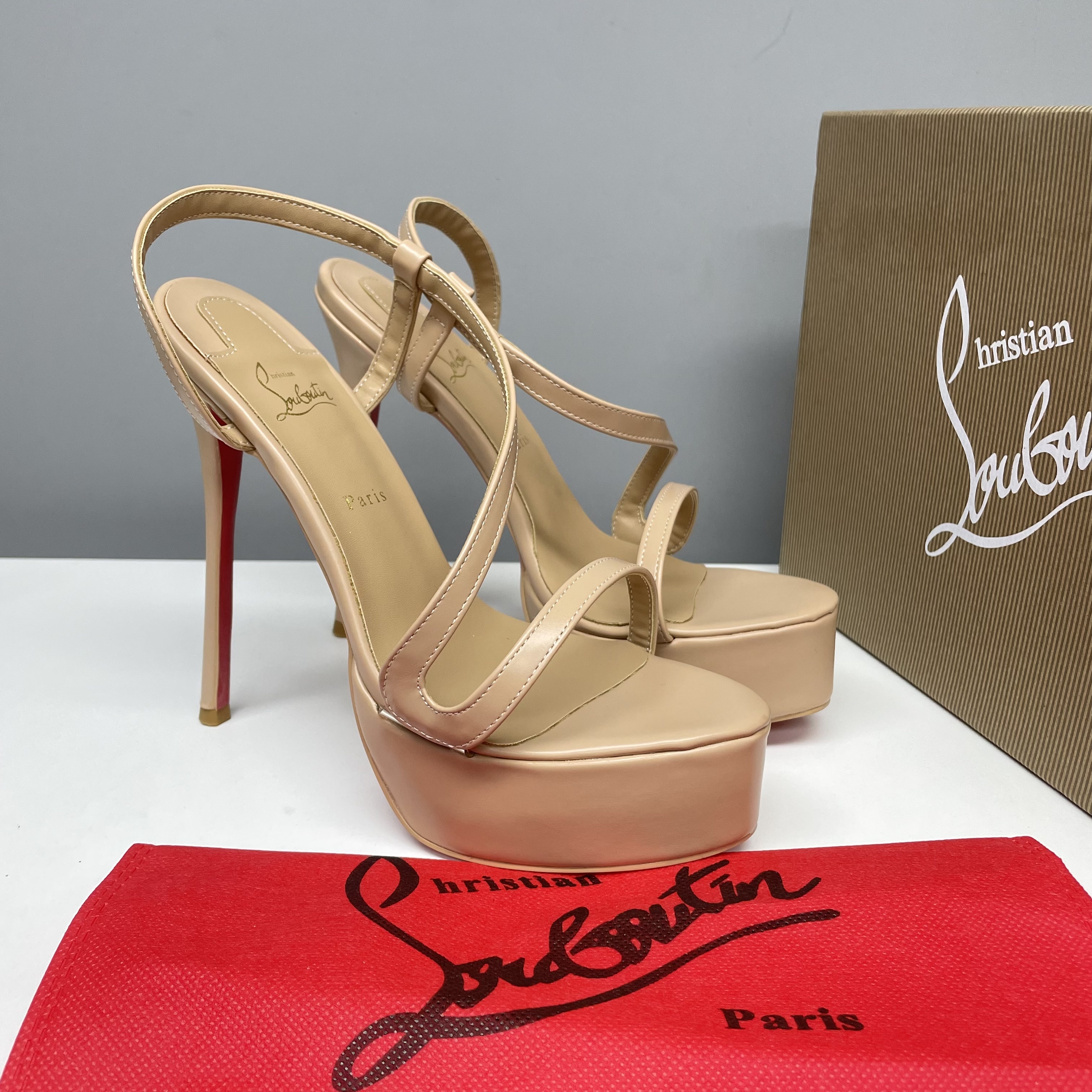 Christian Louboutin CL9821 Nude Platform Sandals