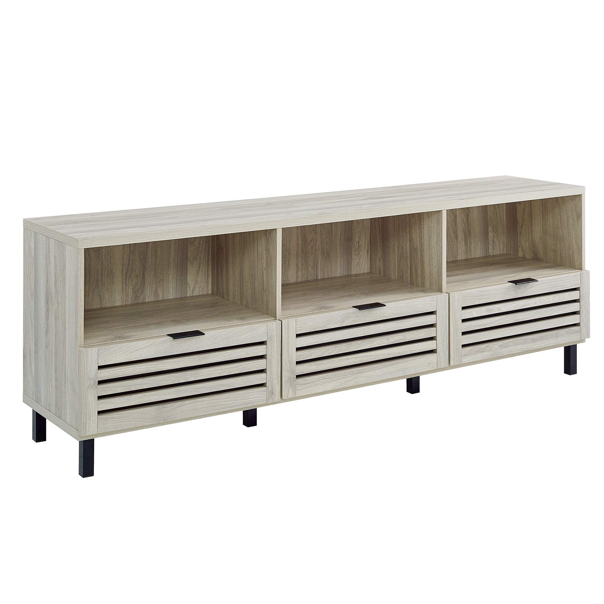 Modern Slatted Wood TV Stand for TV's up to 80