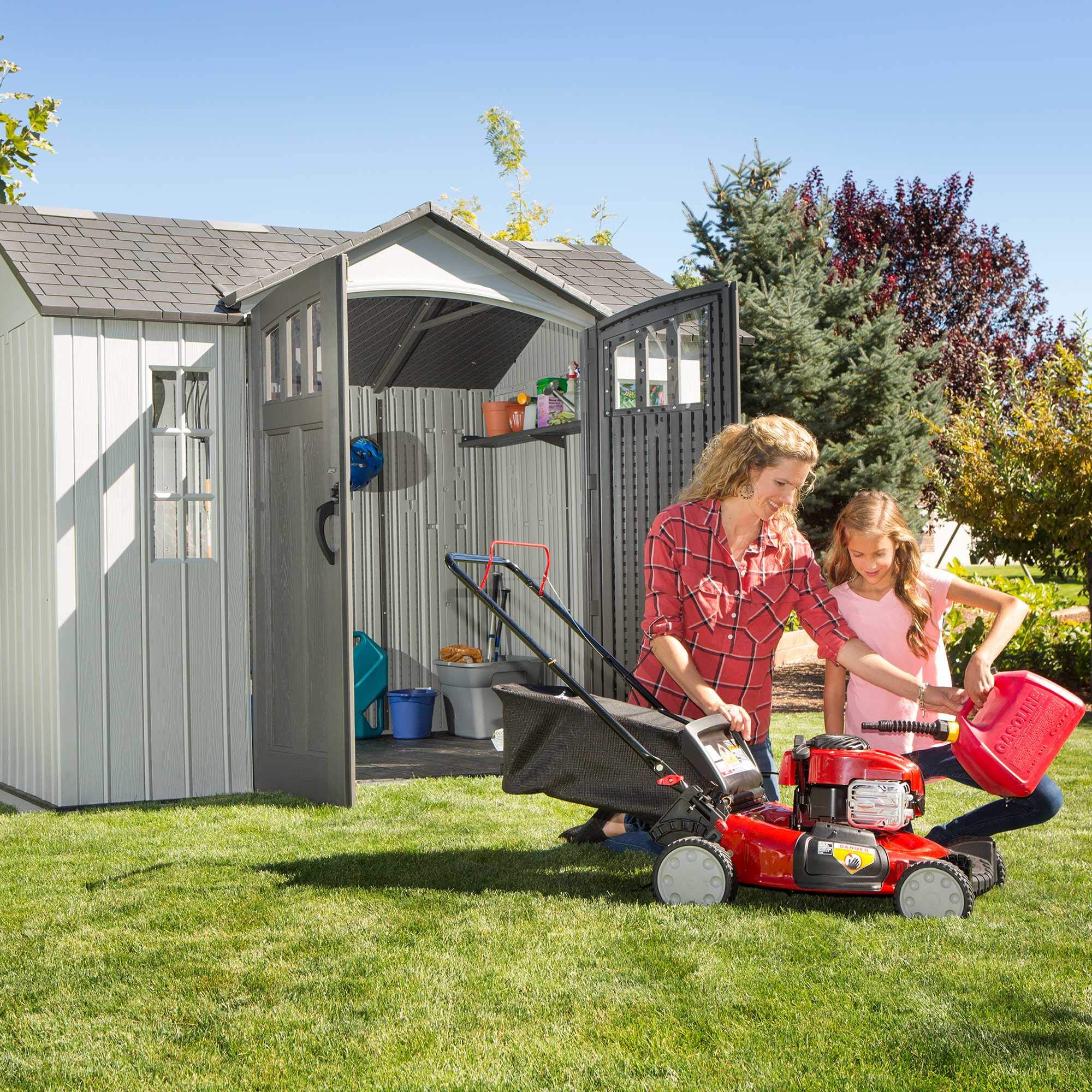【Storage Shed】10 x 8 Ft. Storage Shed, Gray
