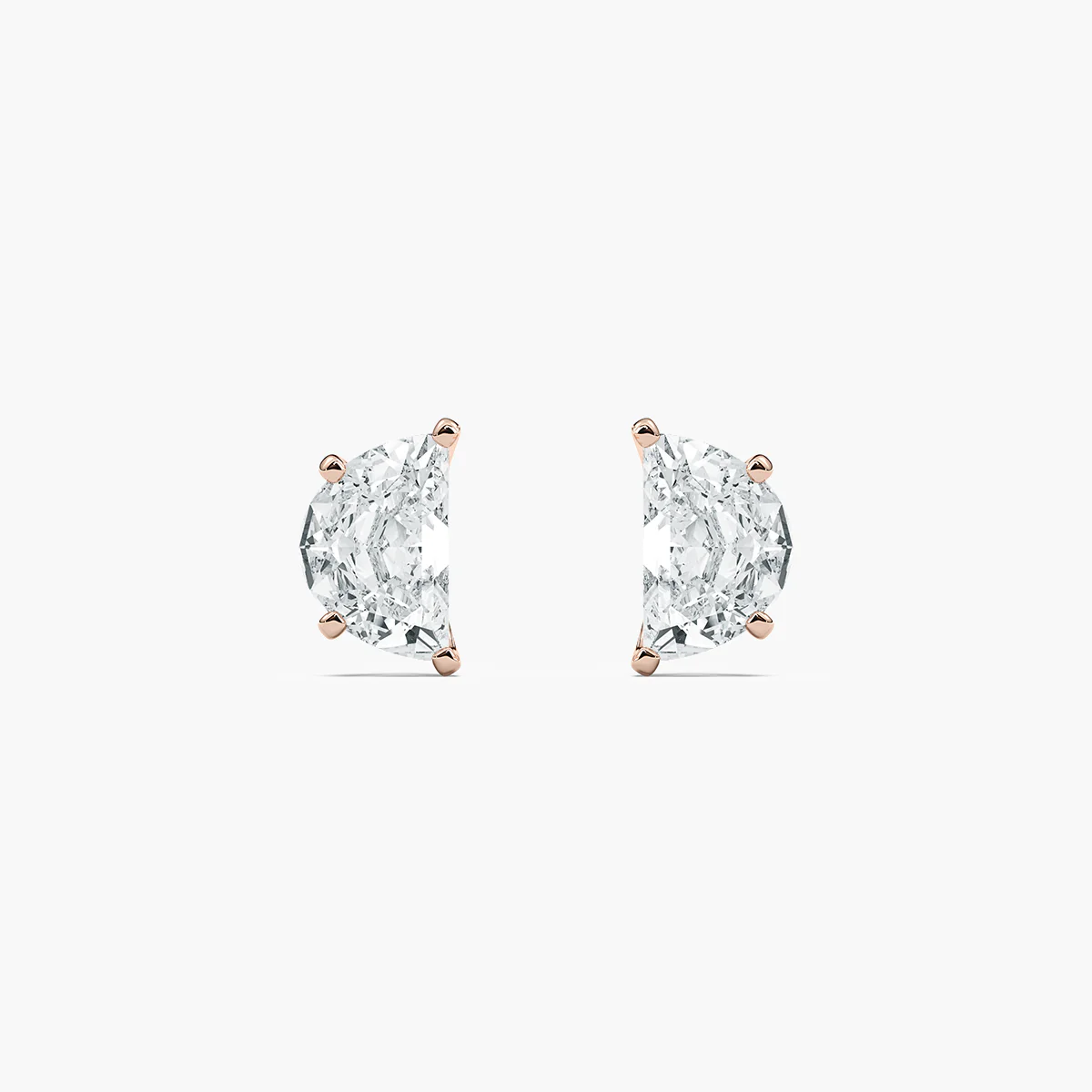 4 ctw Half Moon Lab Grown Diamond Stud Earrings