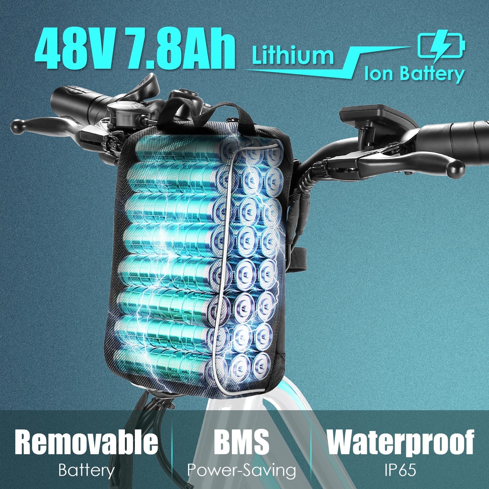 Elifine 26in Electric Commuter Bike, 500W, 48V 7.8Ah, 7-Speed