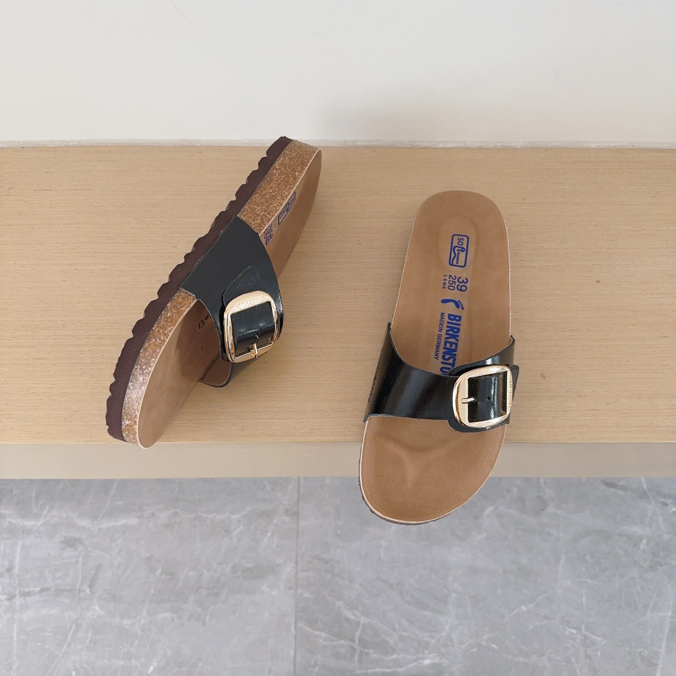 Birken-Style Big-Buckle Sandals