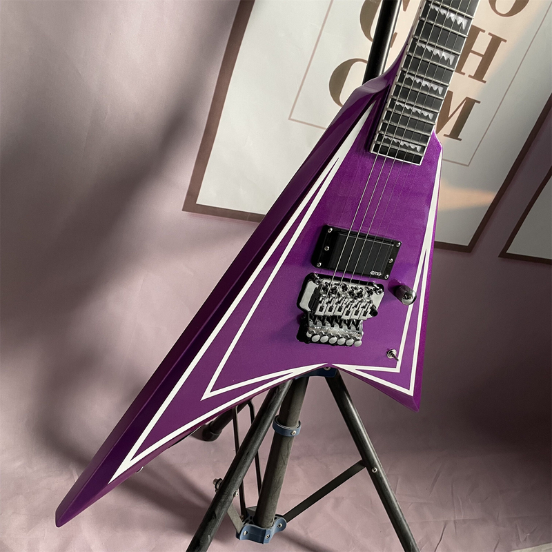 Purple Electric Guitar Alexi Laiho VShape Floyd Rose Bridge Solid Body 6 strings
