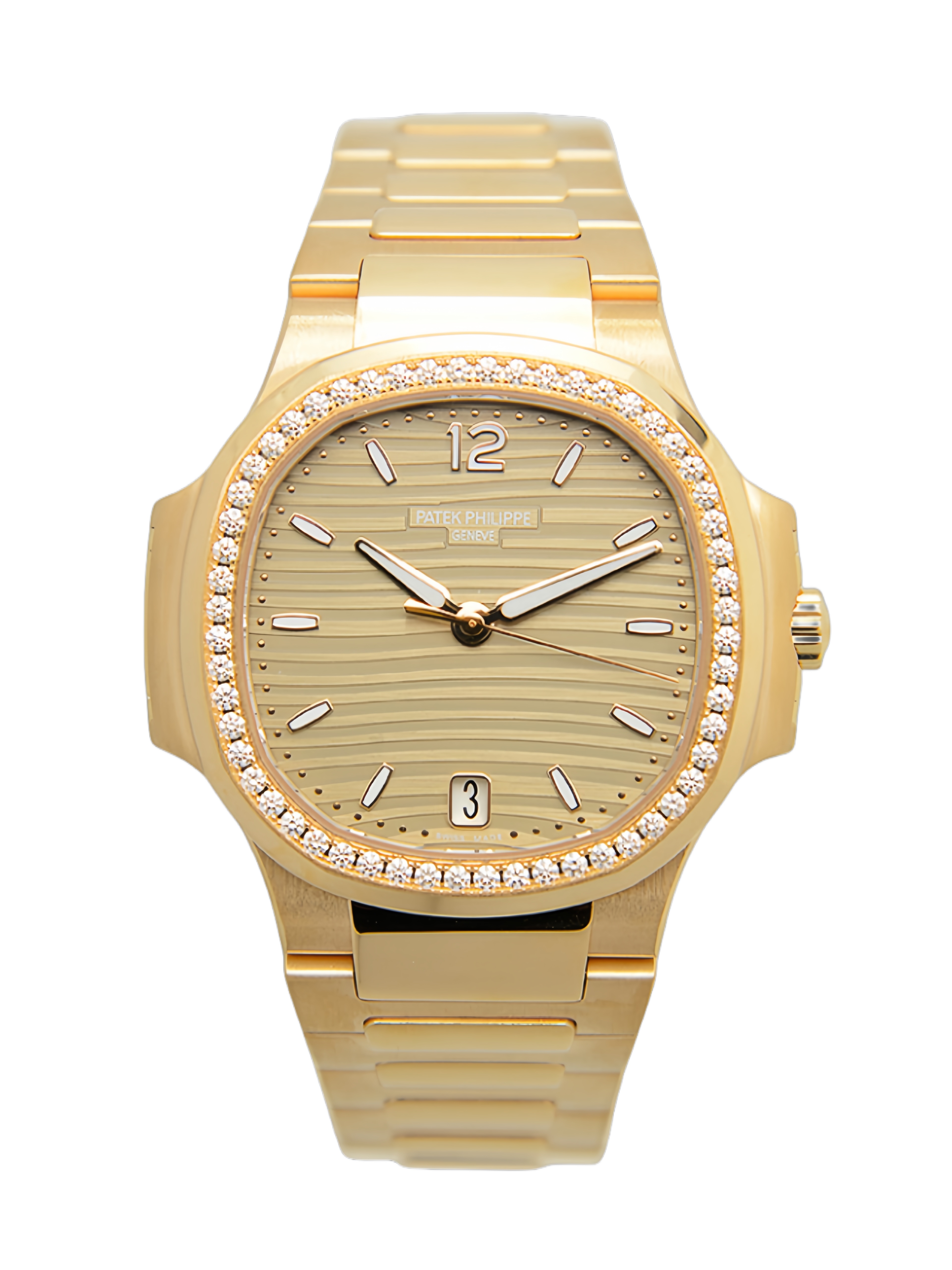 【Super Clone】Patek Philippe Ladies Nautilus Golden Dial Rose Gold 7118 1200R 010