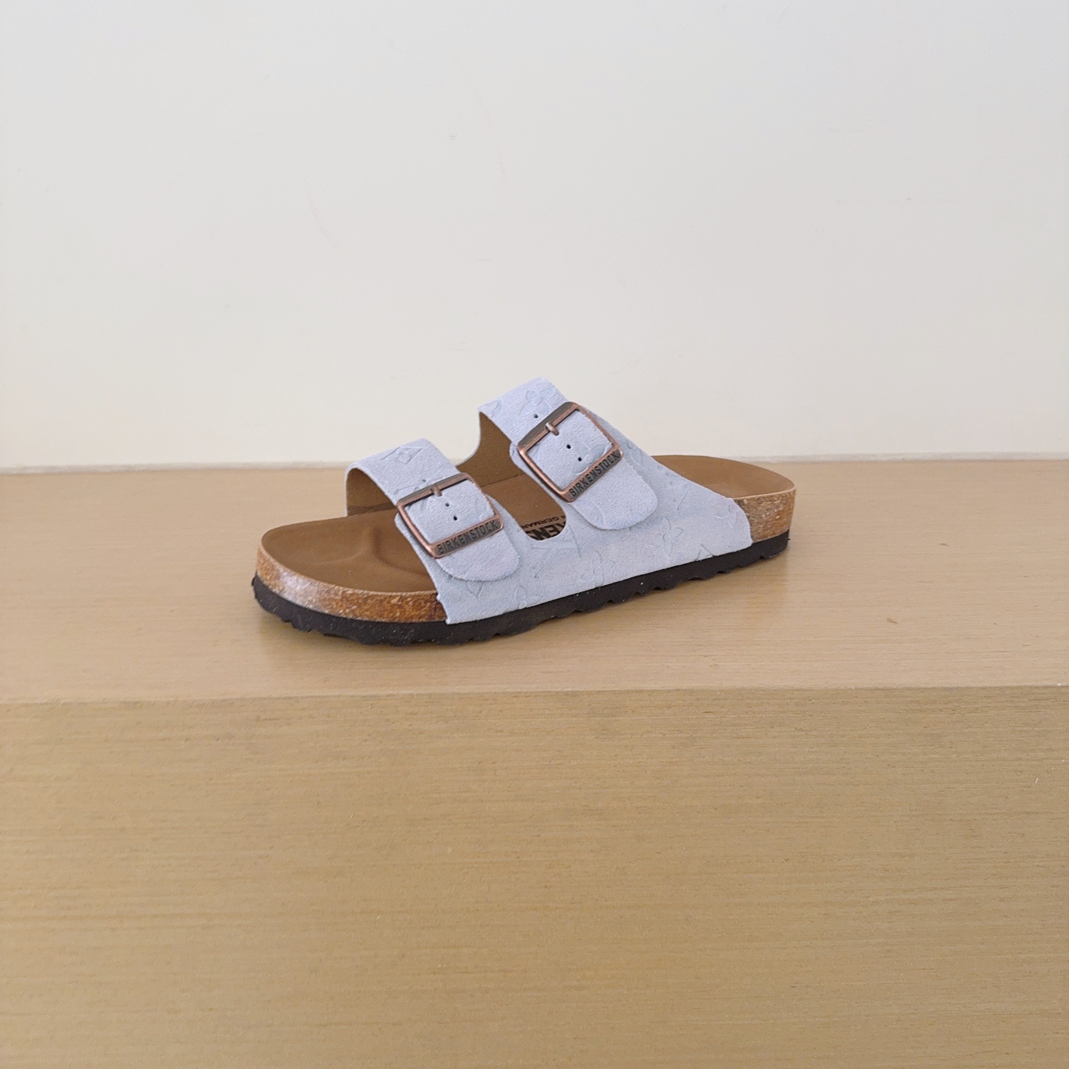 3 D Logo Birken-Style Two-Strap Sandals