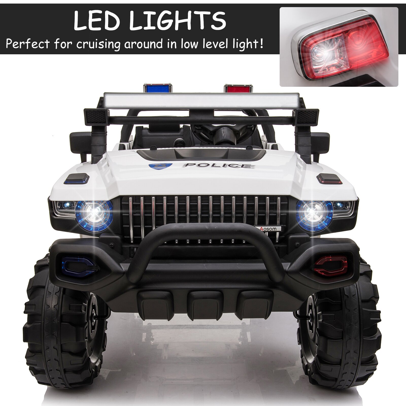 2-Seater Electric Ride on Police Car SUV Truck Toy