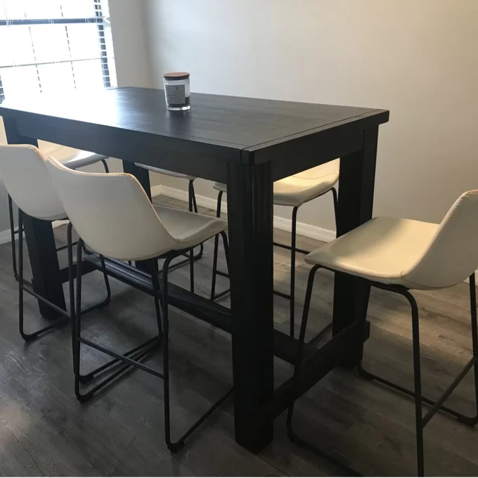 Bamey 6 - Person Bar Height Solid Wood Dining Set