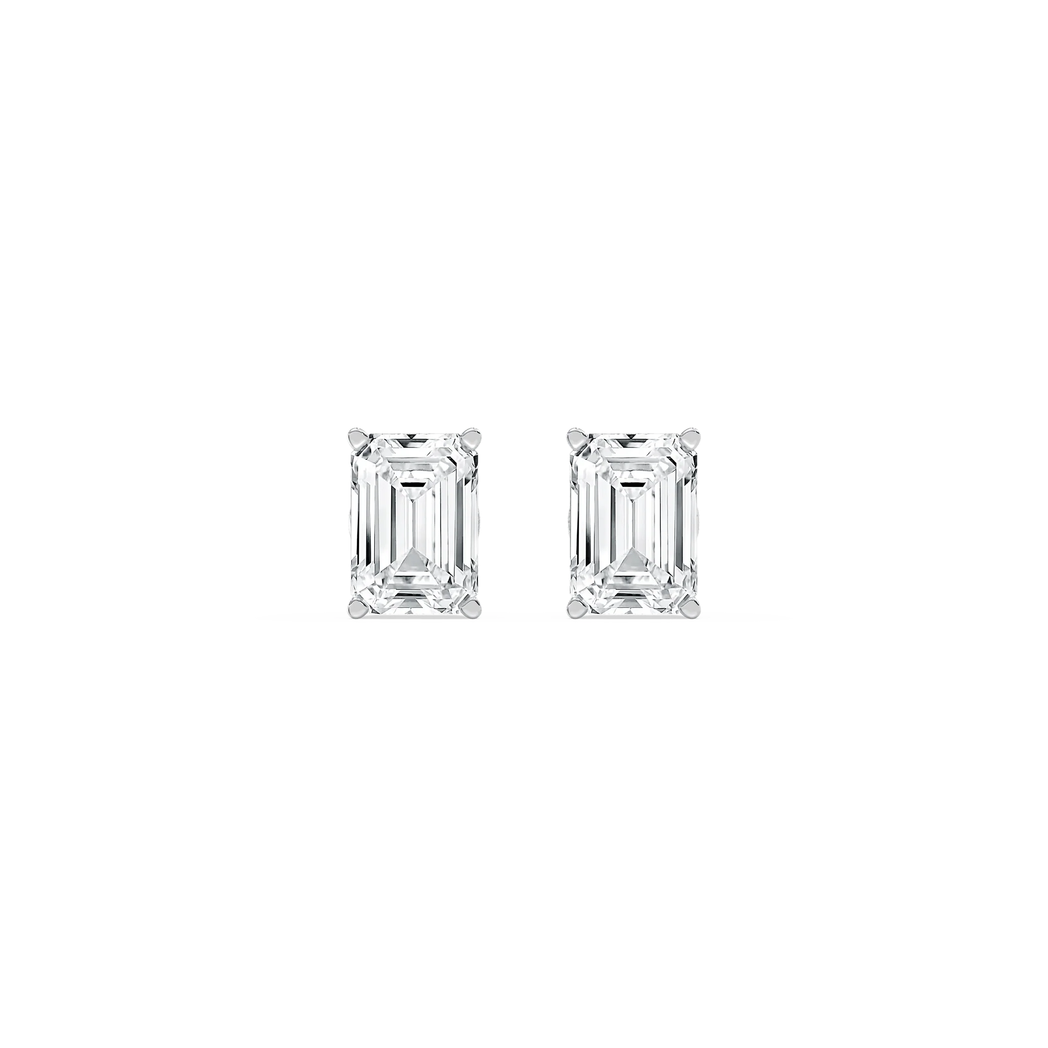 Emerald Lab Grown Diamond Filigree Scroll Stud Earrings