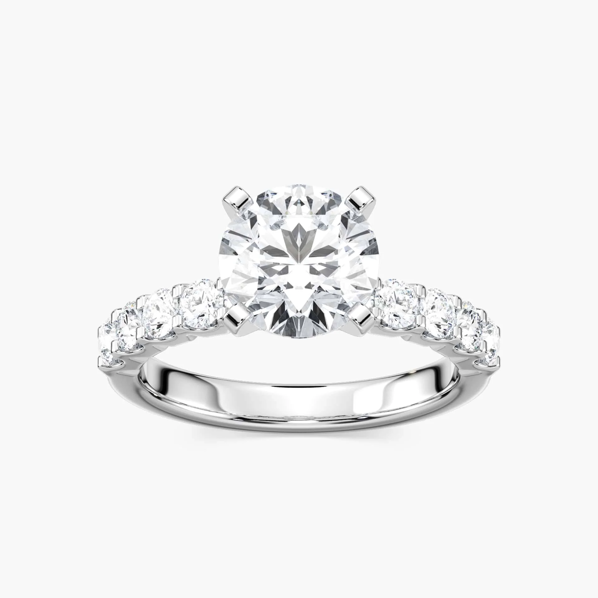 Anna Lab Grown Diamond Shared Prong Side Stone Engagement Ring