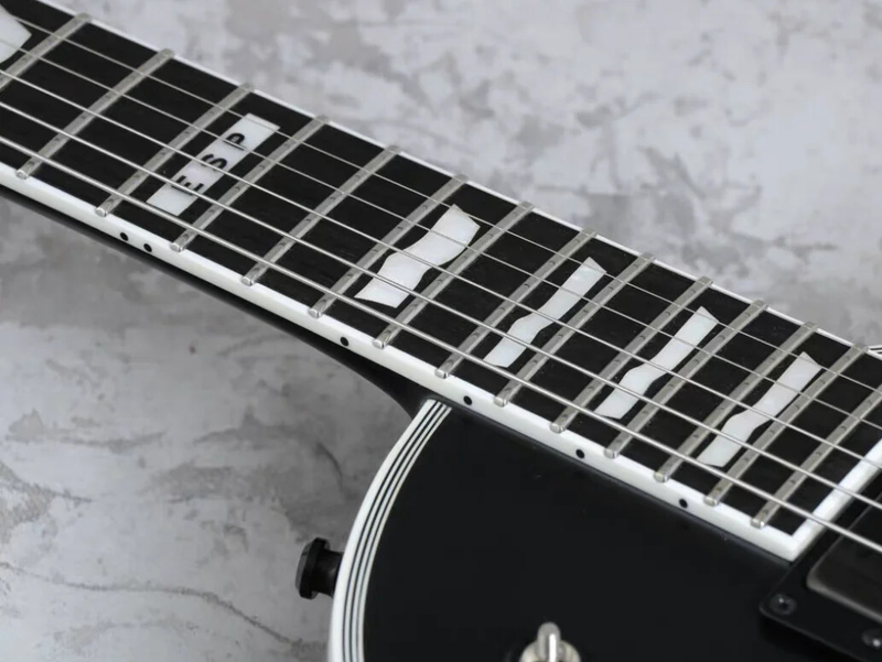 Black Electric Guitar with Active EMG Pickups, Mahoganyny Body Rosewood Fingerboard