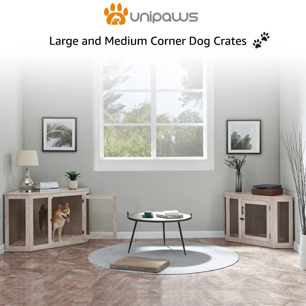 Furniture Corner Dog Crate with Cushion