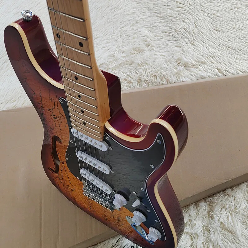 Classic Electric Guitar F-hole Semi Hollow Guitar, ProfessionalReal Maple Fingerboard