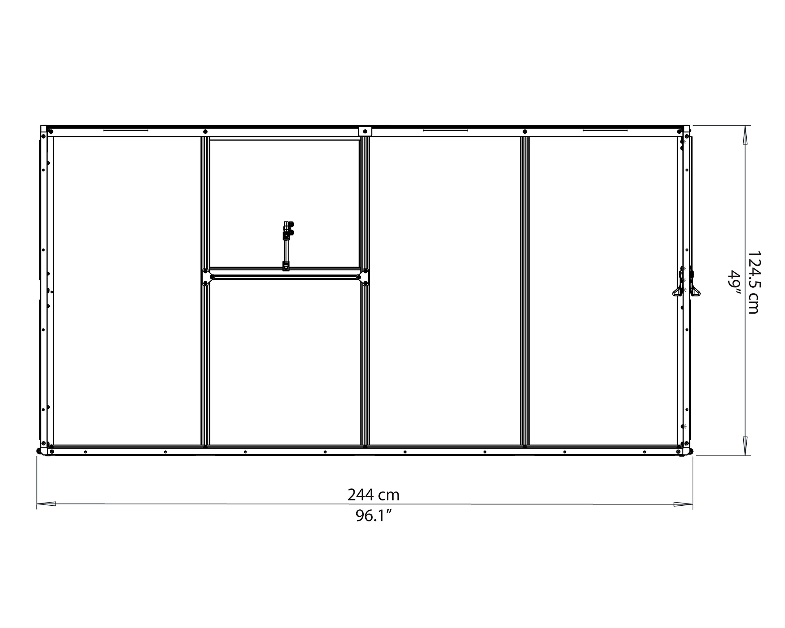 Canopia Hybrid Lean-to Greenhouse - 4' x 8' - Silver